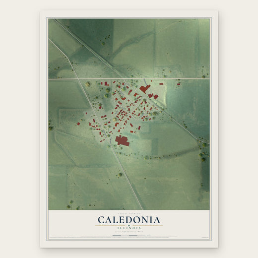 Caledonia, Illinois map print, the full design