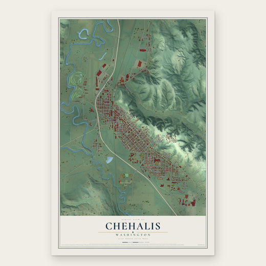 Chehalis, Washington map print, the full design