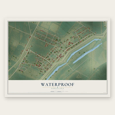 Waterproof, Louisiana map print, the full design