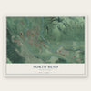 North Bend, Washington map print, the full design