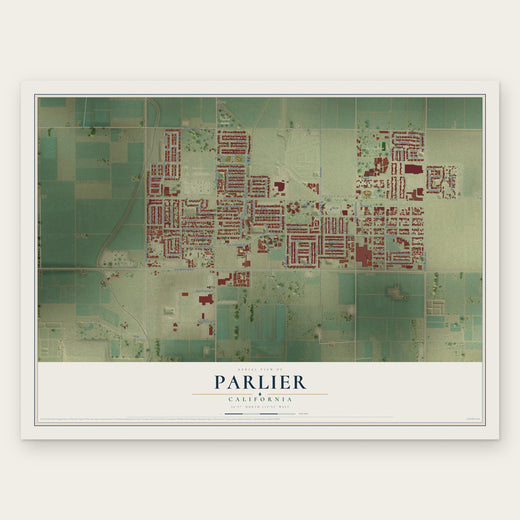 Parlier, California map print, the full design