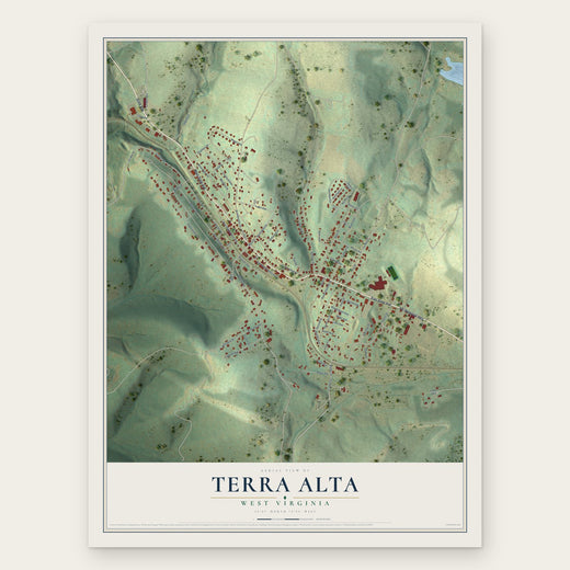 Terra Alta, West Virginia map print, the full design