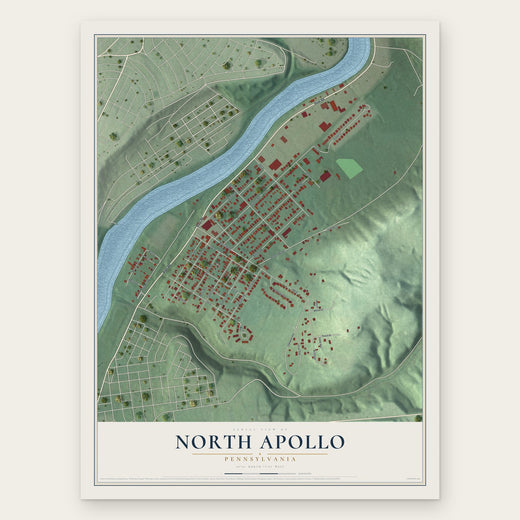 North Apollo, Pennsylvania map print, the full design