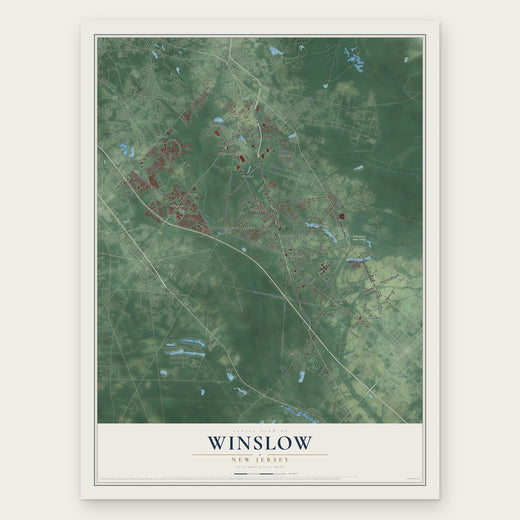 Winslow, New Jersey map print, the full design