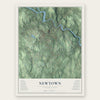 Newtown, Connecticut map print, the full design
