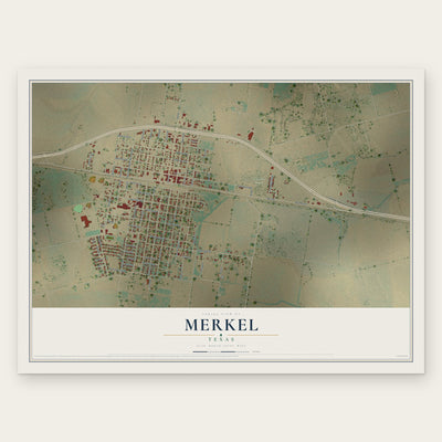 Merkel, Texas map print, the full design