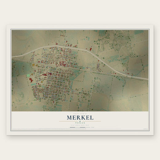 Merkel, Texas map print, the full design