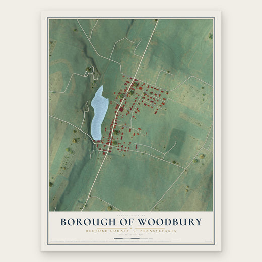 Borough of Woodbury, Bedford County, Pennsylvania map print, the full design