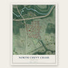 North Chevy Chase, Maryland map print, the full design