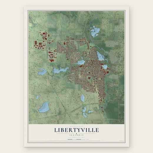 Libertyville, Illinois map print, the full design