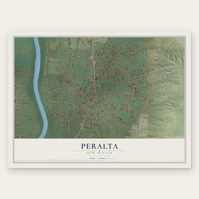 Peralta, New Mexico map print, the full design