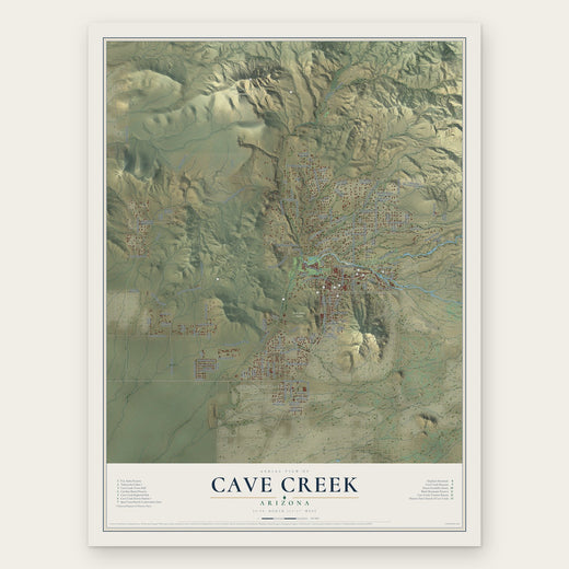 Cave Creek, Arizona map print, the full design
