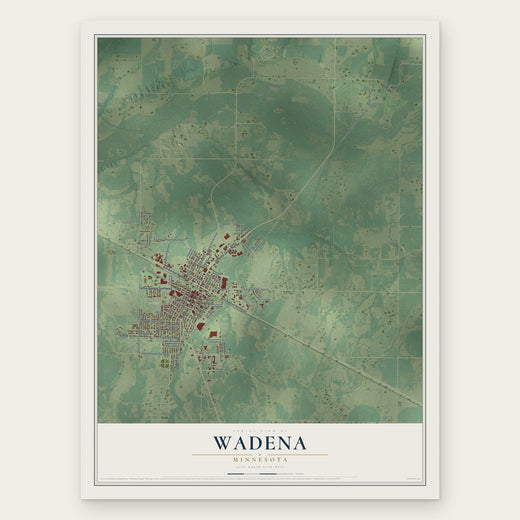 Wadena, Minnesota map print, the full design