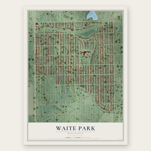 Waite Park, Minneapolis, Minnesota map print, the full design