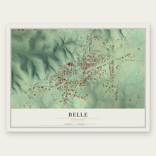 Belle, Missouri map print, the full design