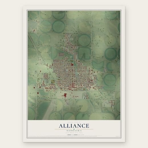 Alliance, Nebraska map print, the full design