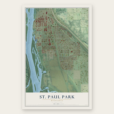 St. Paul Park, Minnesota map print, the full design