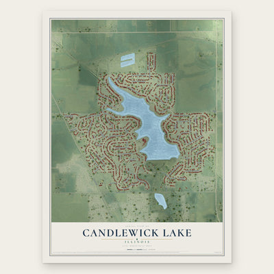 Candlewick Lake, Illinois map print, the full design