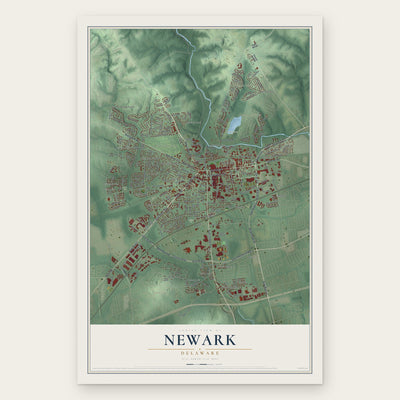 Newark, Delaware map print, the full design