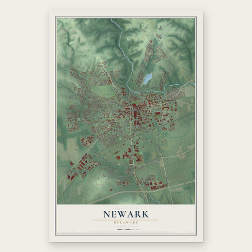 Newark, Delaware map print, the full design
