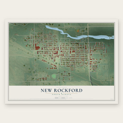 New Rockford, North Dakota map print, the full design