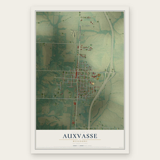 Auxvasse, Missouri map print, the full design