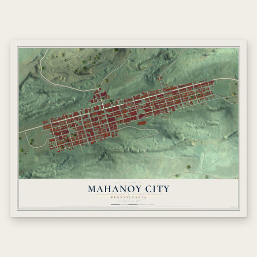 Mahanoy City, Pennsylvania map print, the full design