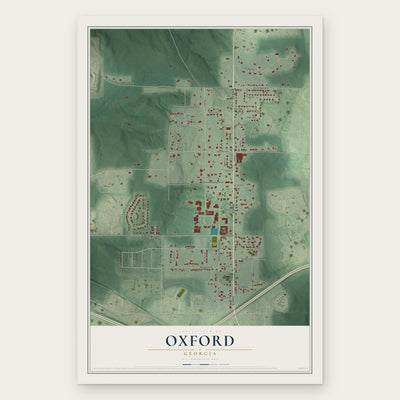 Oxford, Georgia map print, the full design