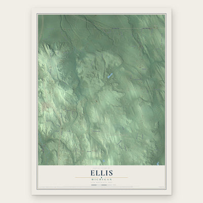 Ellis, Michigan map print, the full design