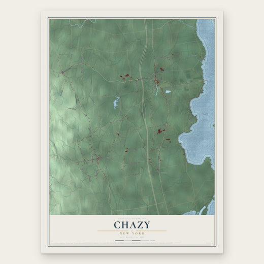 Chazy, New York map print, the full design