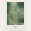 Liberty, Illinois map print, the full design