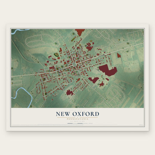 New Oxford, Pennsylvania map print, the full design