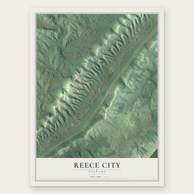 Reece City, Alabama map print, the full design