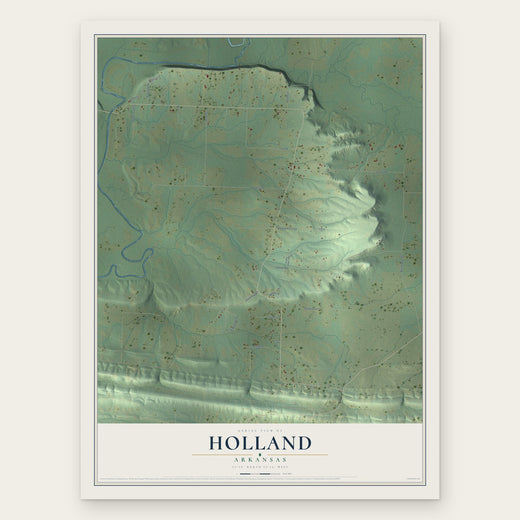 Holland, Arkansas map print, the full design