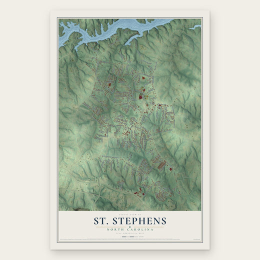 St. Stephens, North Carolina map print, the full design