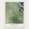 Silver City, Mississippi map print, the full design