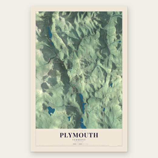 Plymouth, Vermont map print, the full design