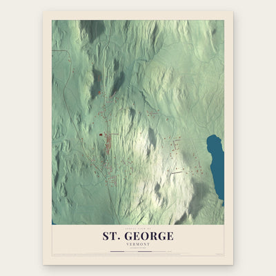 St. George, Vermont map print, the full design