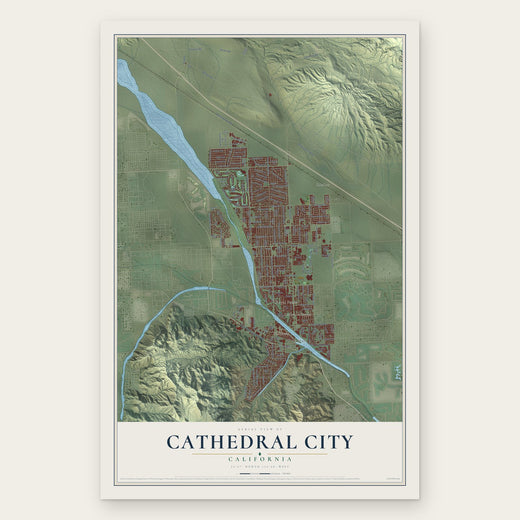 Cathedral City, California map print, the full design
