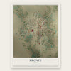 Bronte, Texas map print, the full design