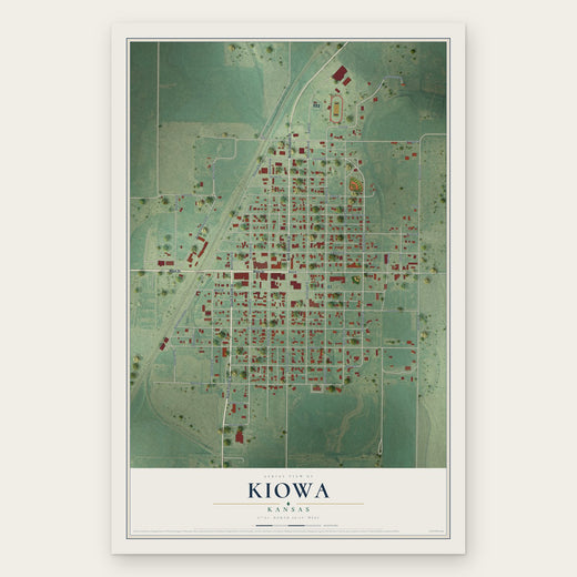 Kiowa, Kansas map print, the full design