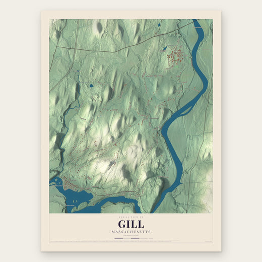 Gill, Massachusetts map print, the full design