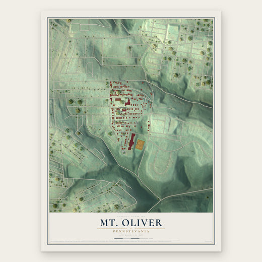 Mt. Oliver, Pennsylvania map print, the full design