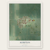 Kempton, Illinois map print, the full design