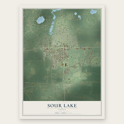 Sour Lake, Texas map print, the full design