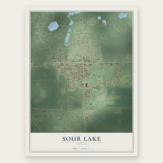 Sour Lake, Texas map print, the full design
