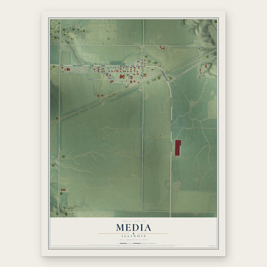 Media, Illinois map print, the full design