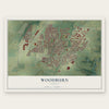 Woodburn, Oregon map print, the full design
