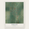 Marland, Oklahoma map print, the full design
