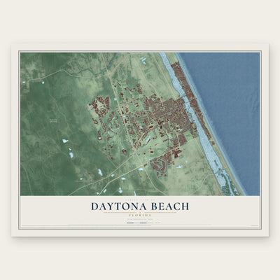 Daytona Beach, Florida map print, the full design